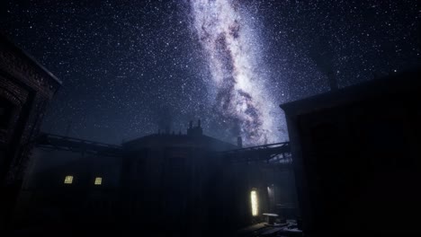 Estrellas-De-La-Vía-Láctea-Sobre-La-Antigua-Fábrica-Abandonada